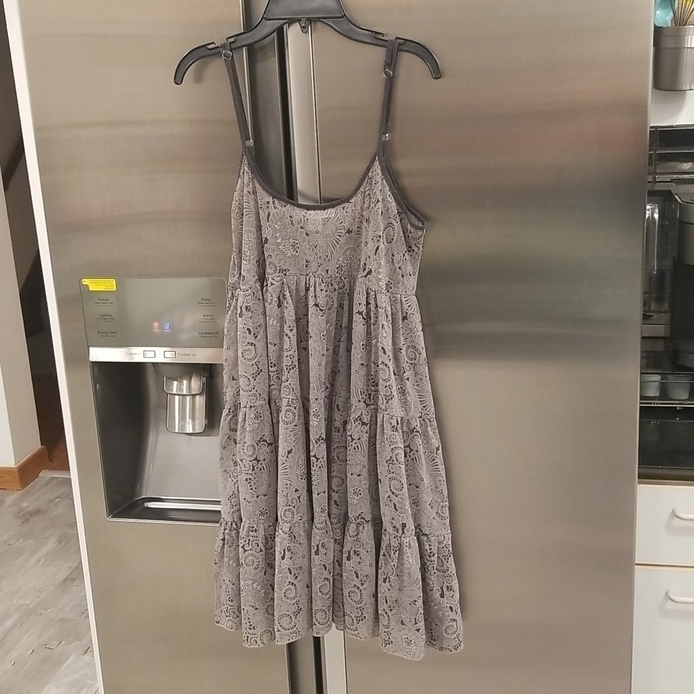 💕TRINITY💕 Mini Dress ~ Grey Paisley Floral Print Medium